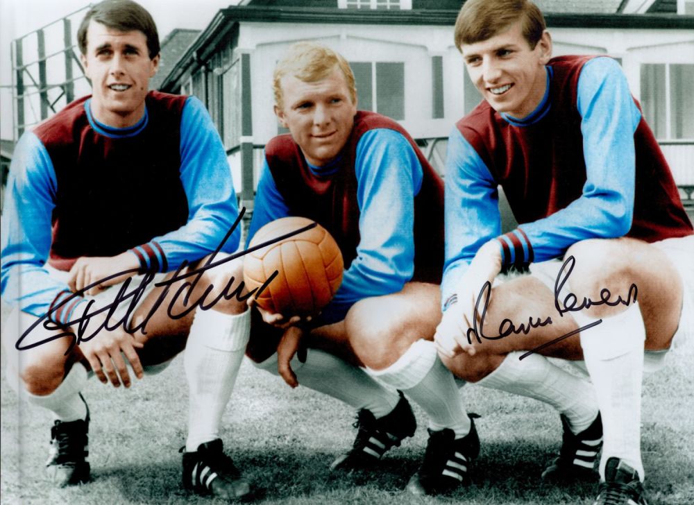 Lot 591: Geoff Hurst and Martin Peters West Ham 16...