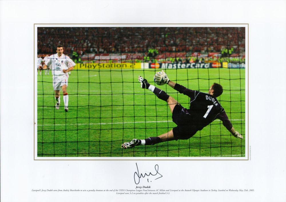 Lot 606: Jerzy Dudek Liverpool Signed 16 x12 Coloured Photo....