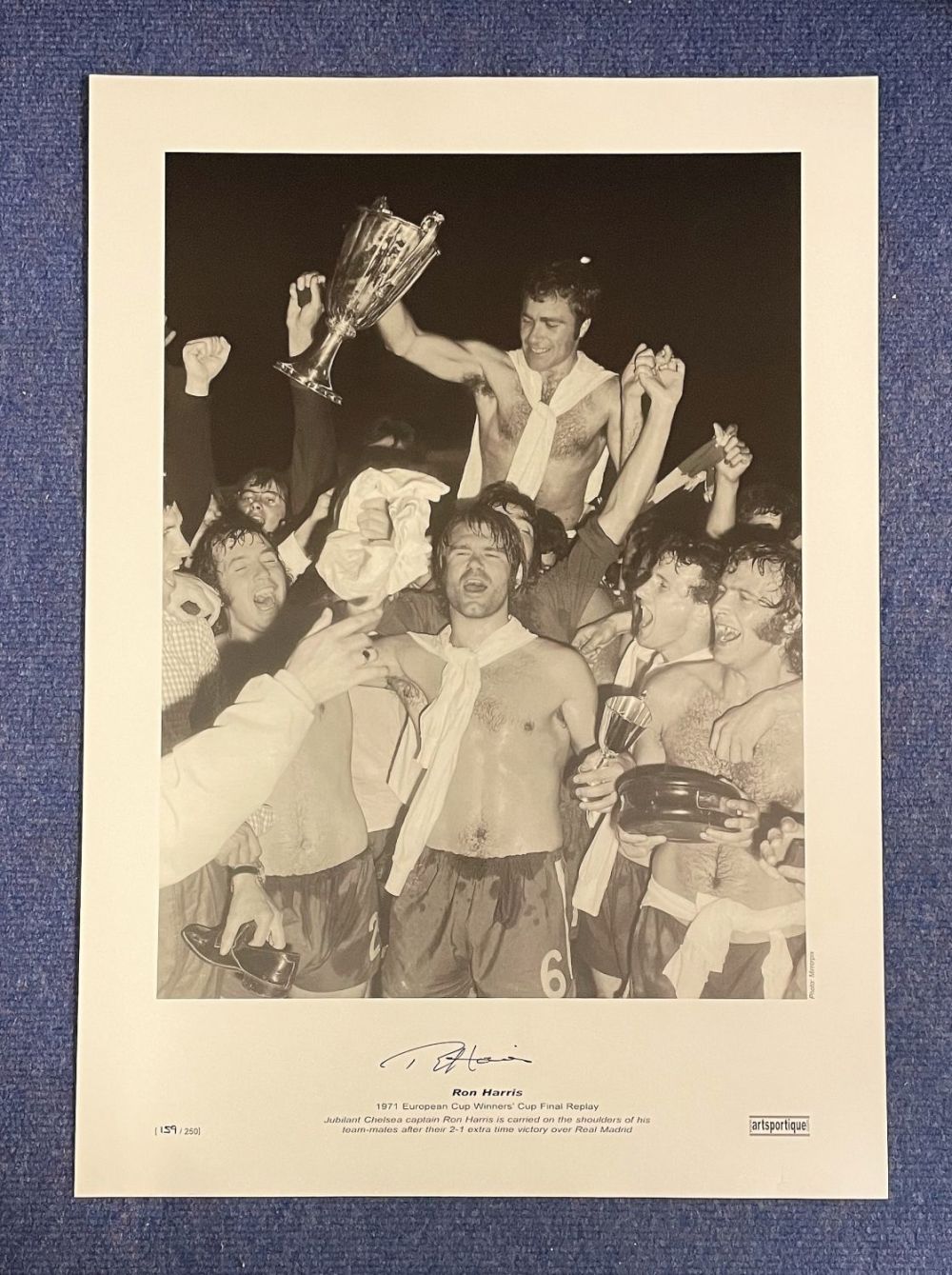 Lot 634: Ron Harris signed 16 x 23 black and...