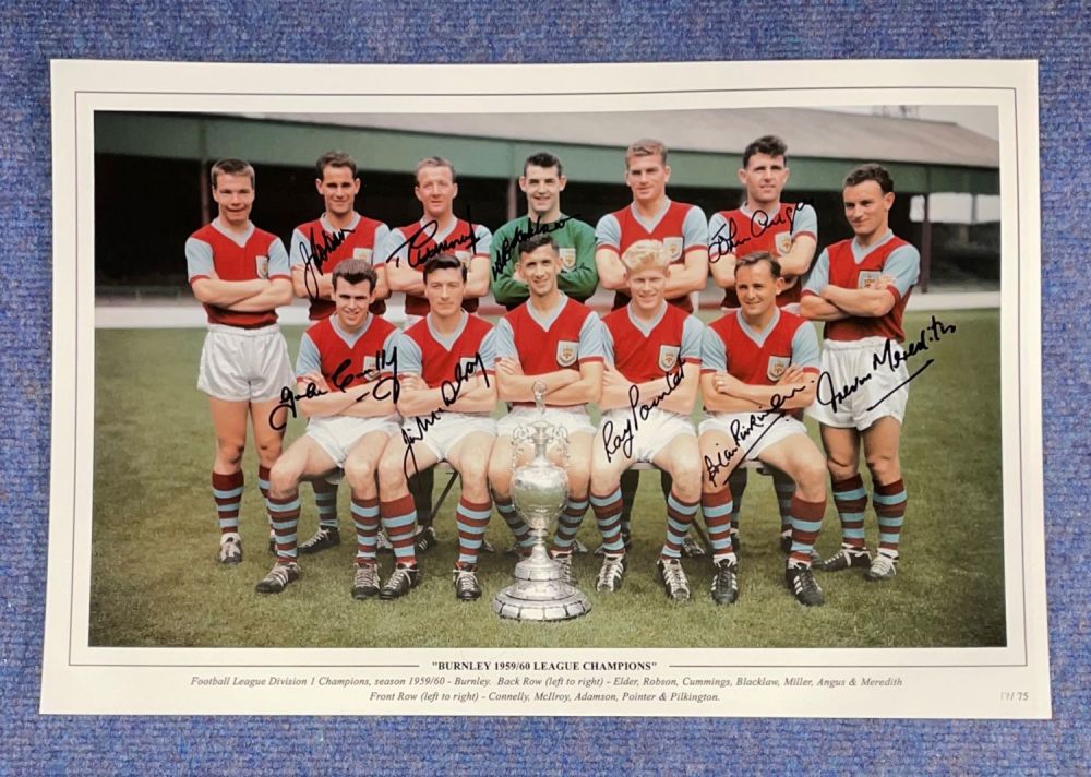 Lot 661: Burnley Multi signed 18 x 12 limited edition...