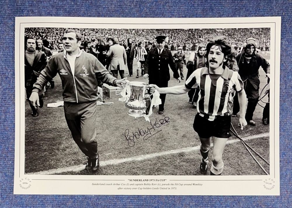 Lot 683: Bobby Kerr Sunderland signed 18 x 12 black...