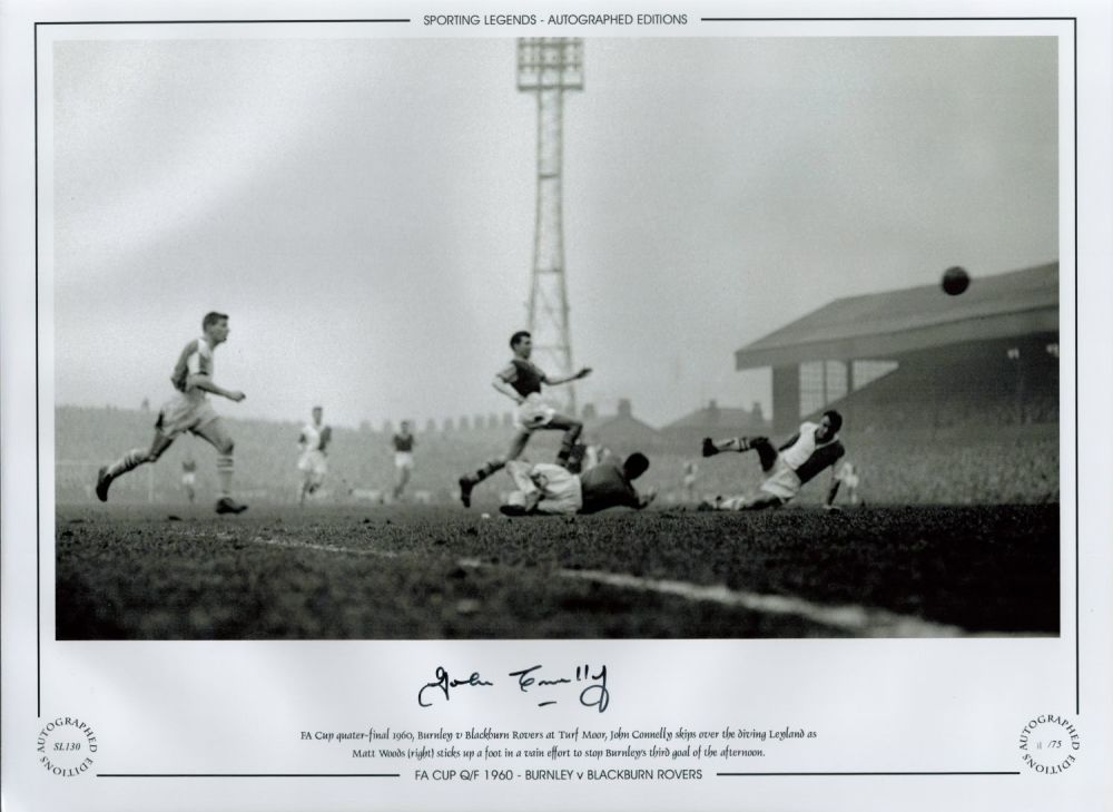 Lot 707: John Connelly Signed 16 x 12 Black and...