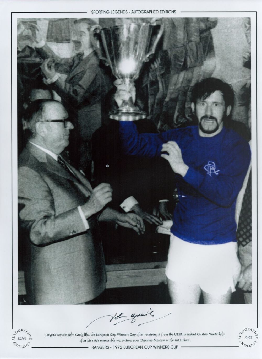Lot 710: John Greig 16 x 12 Colourised Limited Edition...