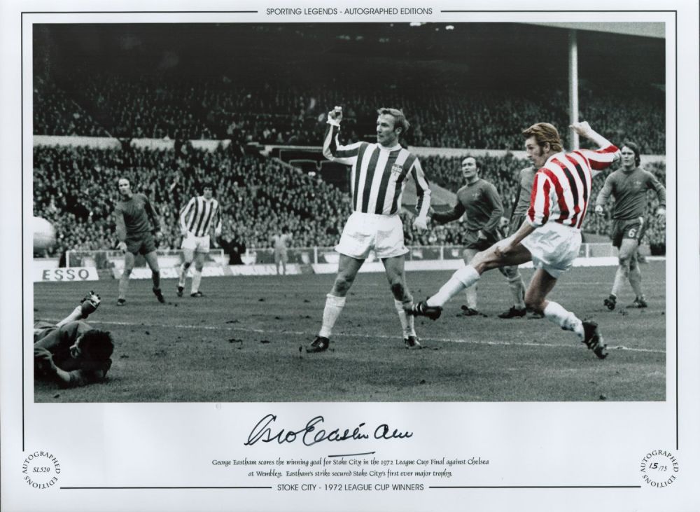 Lot 714: George Eastham Signed 16 x 12 Colourised Limited...