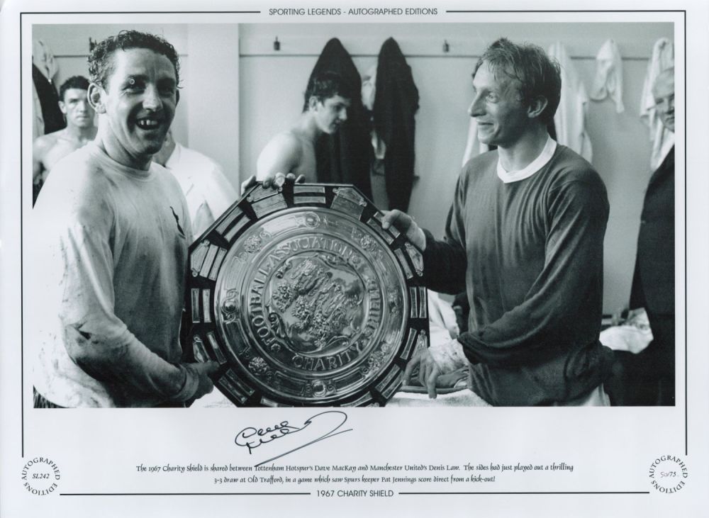 Lot 718: Dave MacKay Signed 16 x 12 Black and...