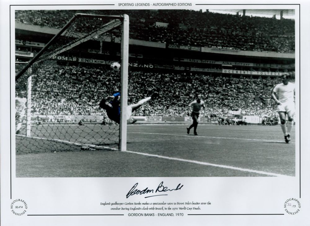 Lot 735: Gordon Banks Signed 16 x 12 Colourised Autograph...