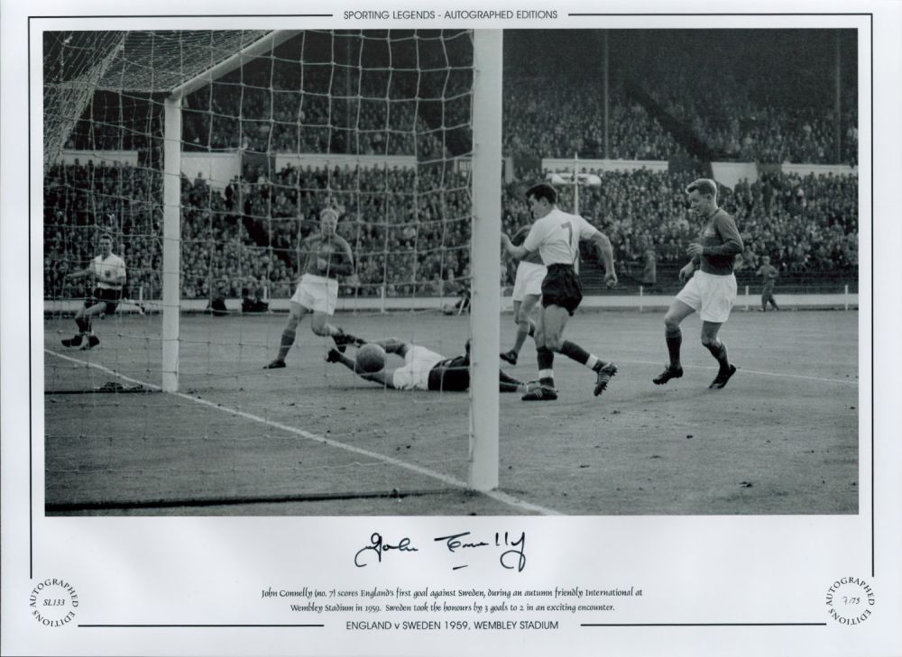 Lot 764: John Connelly Signed 16 x 12 Black and...