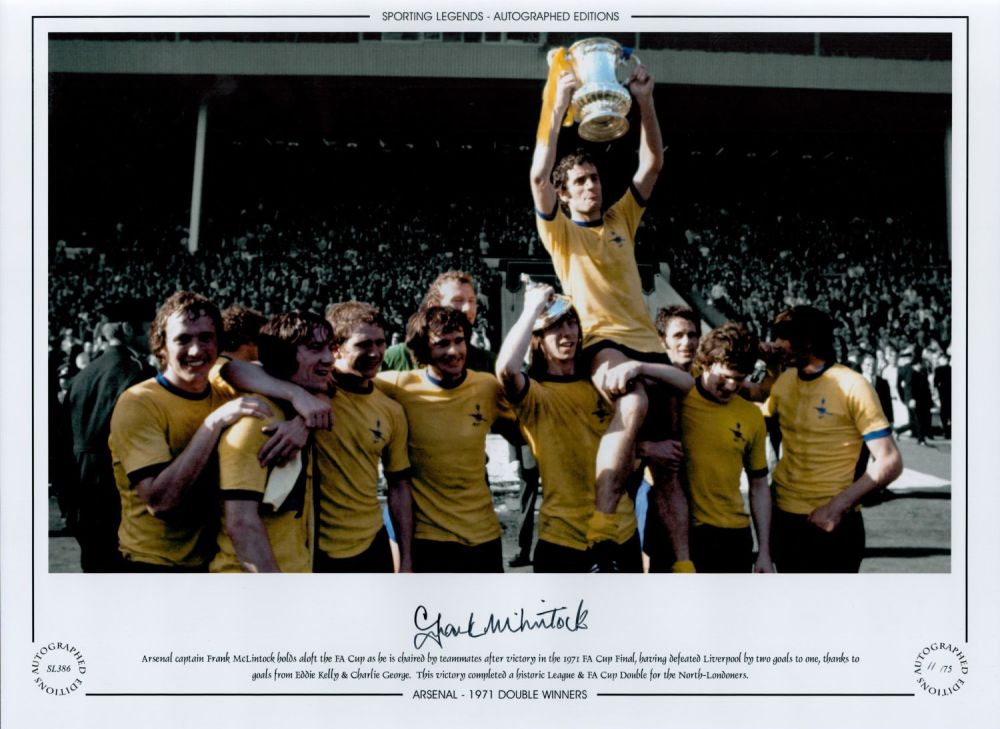 Lot 795: Frank McLintock Signed 16 x 12 Coloured Autograph...