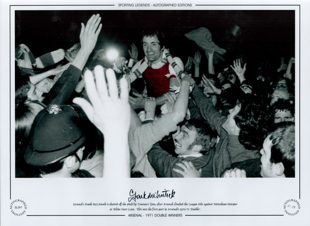 Lot 797: Frank McLintock Signed 16 x 12 Colourised Autograph...