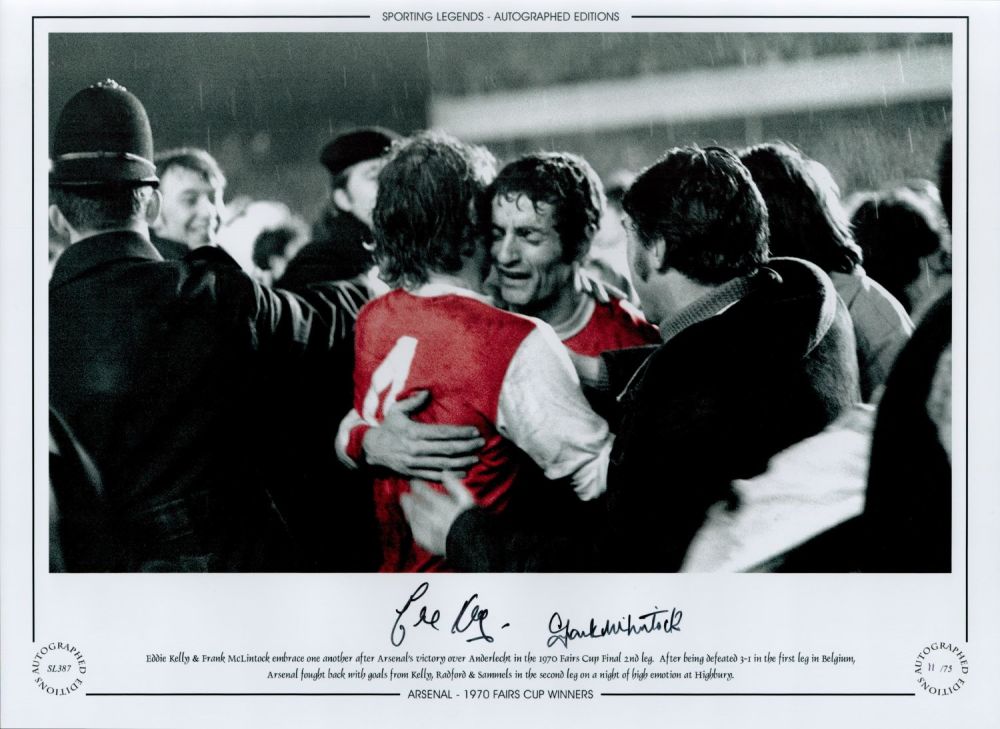 Lot 798: Frank McLintock and Eddie Kelly Signed 16 x...