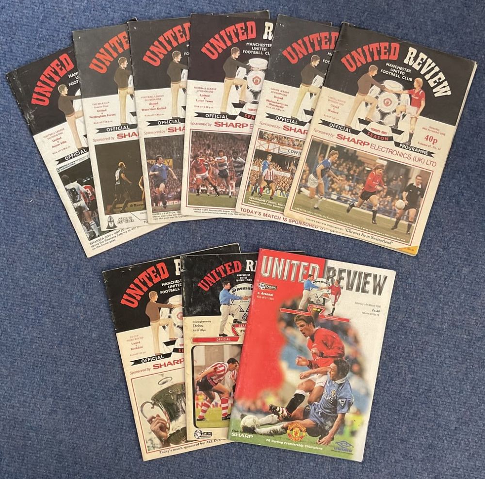 Lot 500: Football Manchester United programme collection includes 9 dating...