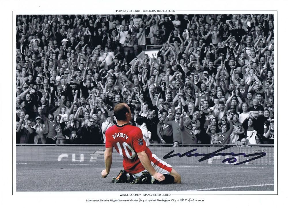 Lot 570: Football Autographed Wayne Rooney 16 X 12 Photographic...