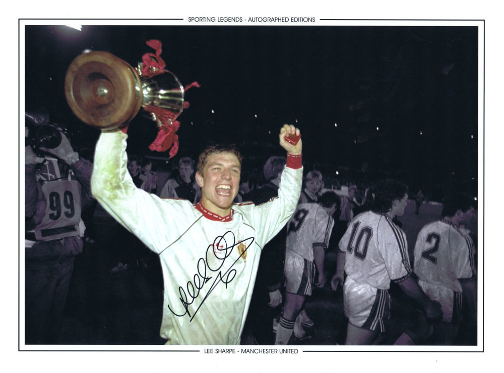 Lot 572: Football Autographed Lee Sharpe 16 X 12 Photographic...