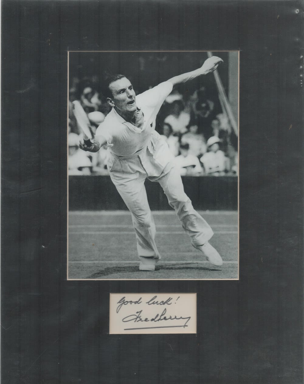Lot 592: Fred Perry 14x11 overall size mounted signature piece....