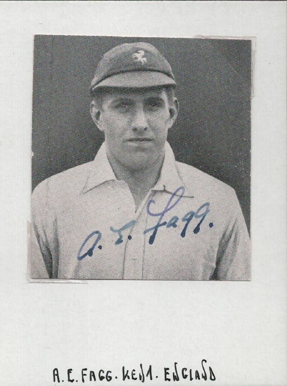 Lot 619: Cricket Arthur Fagg signed 4x3 overall black and...