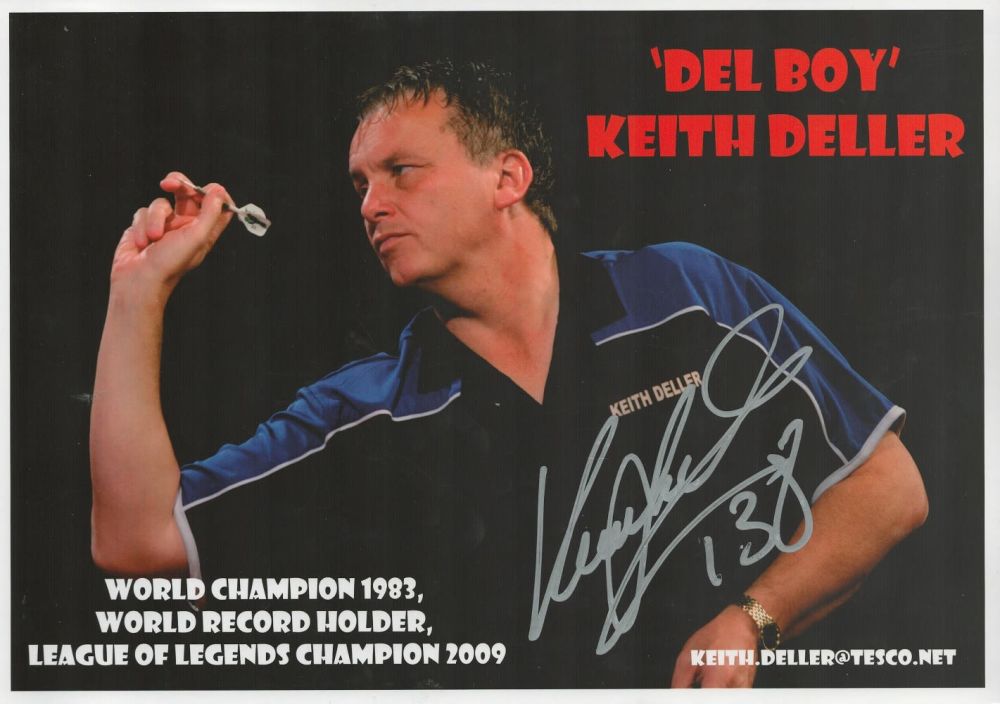 Lot 645: Darts Keith Deller signed 12x8 colour promo photo....