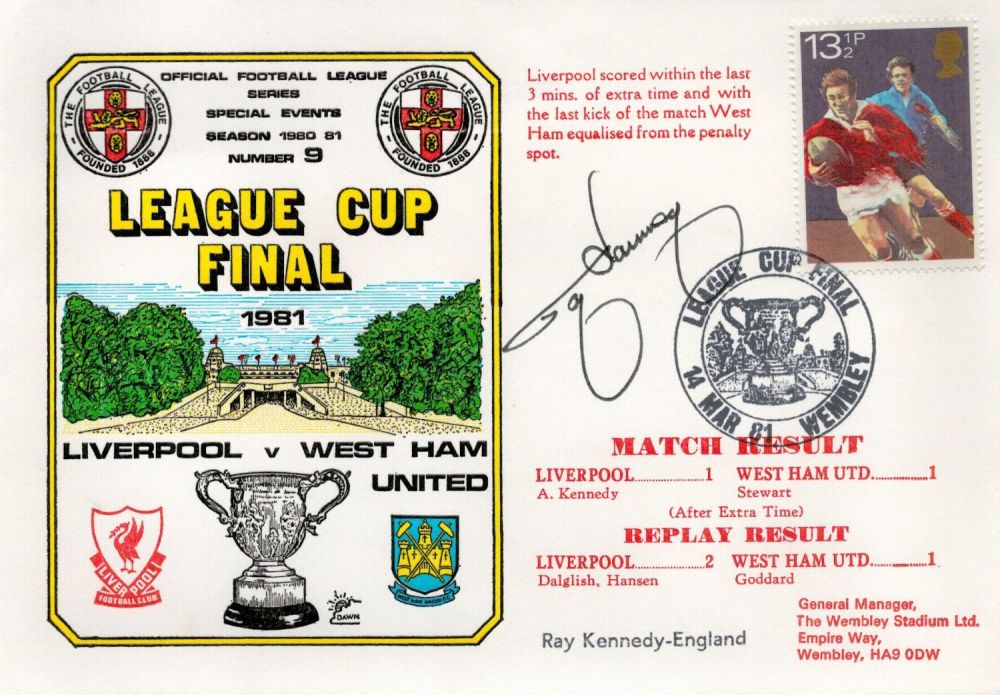 Lot 702: Football Ray Kennedy signed official Liverpool V West...