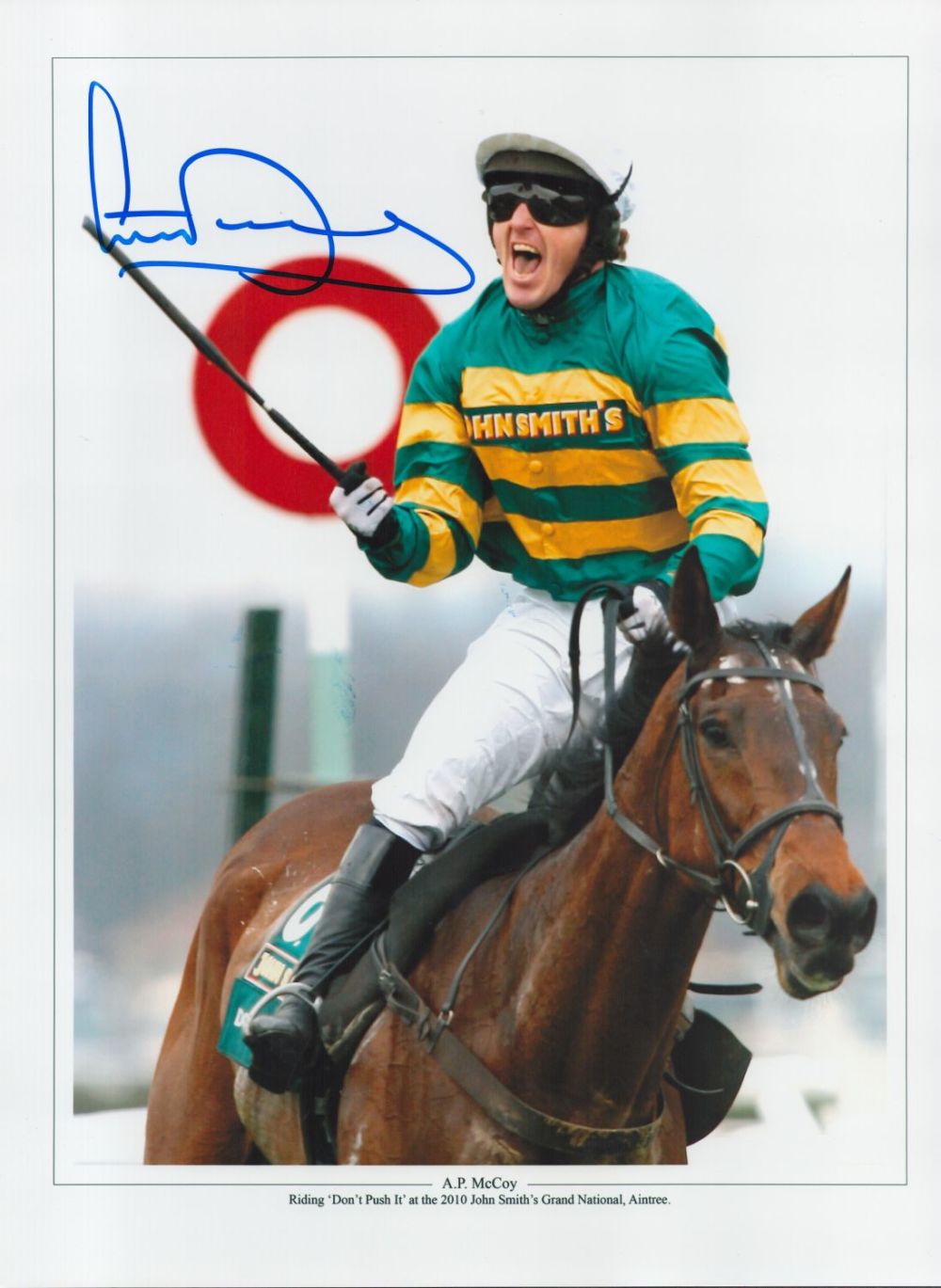 Lot 718: Horse Racing A.P McCoy signed 16x12 colour print...