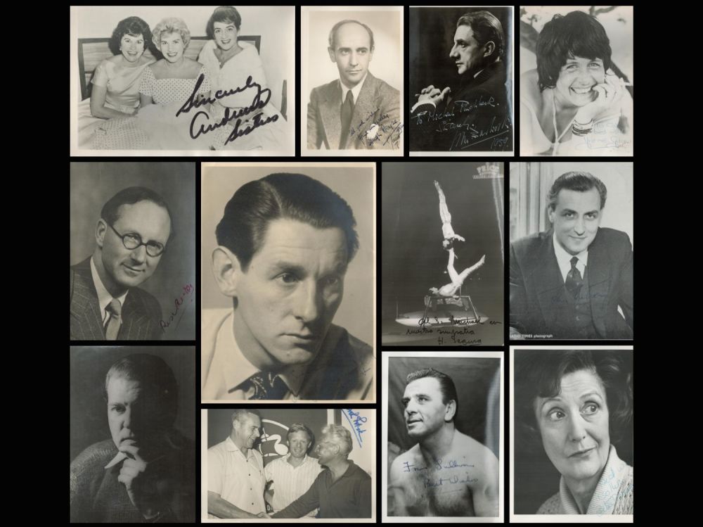 Lot 10: Assorted entertainment photo collection of vintage signed black...