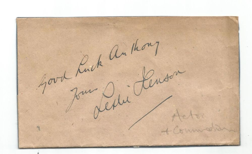 Lot 82: Leslie Henson, English actor and comedian signed on...