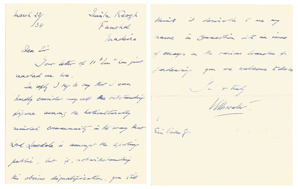 Lot 95: 1st Viscount Ullswater ALS dated 22nd March 1938....