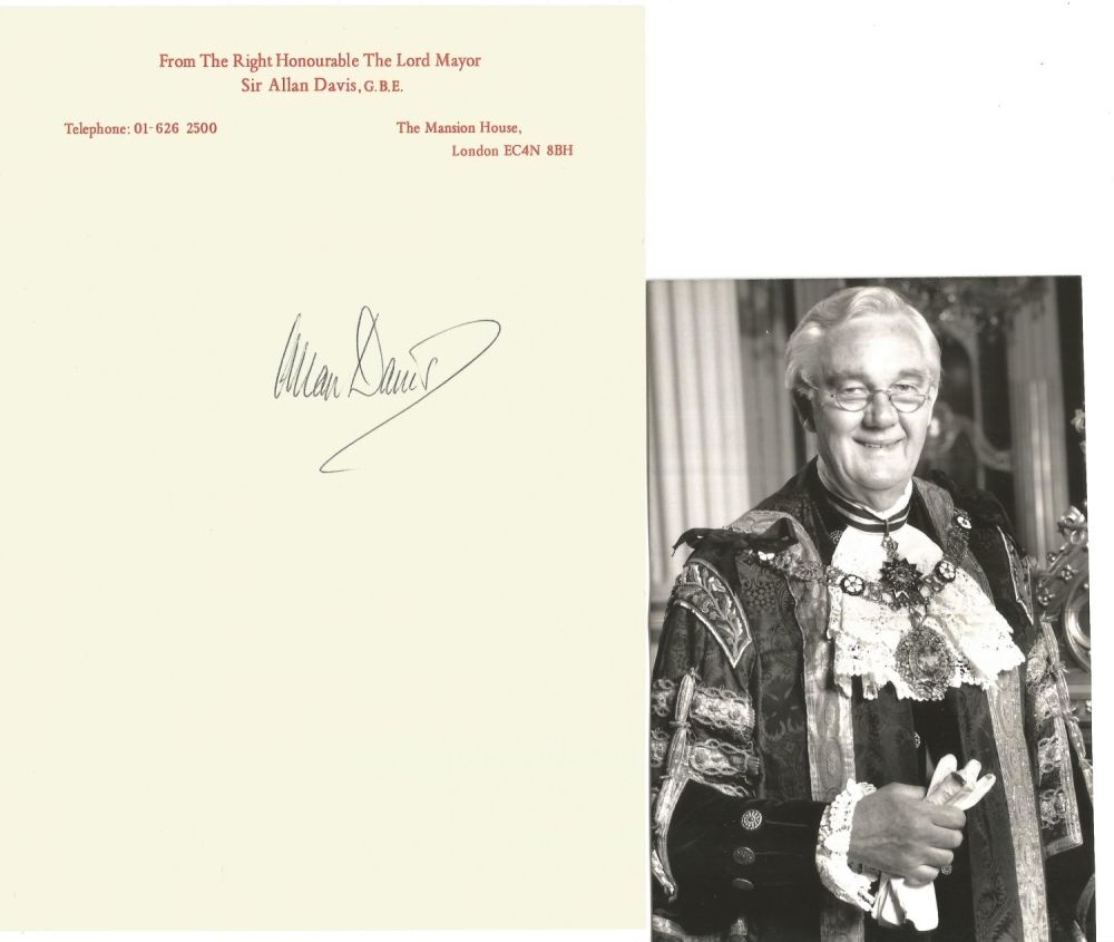 Lot 99: Sir Allan Davis GBE, Lord Mayor of London...
