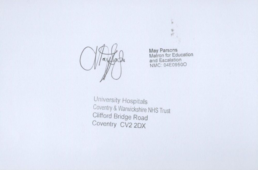 Lot 107: Nurse, May Parsons signed 6x4 white card. Good...