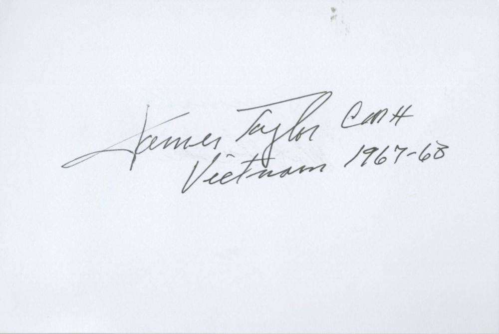 Lot 119: Vietnam Medalist, James Allen Taylor signed 6x4 white...