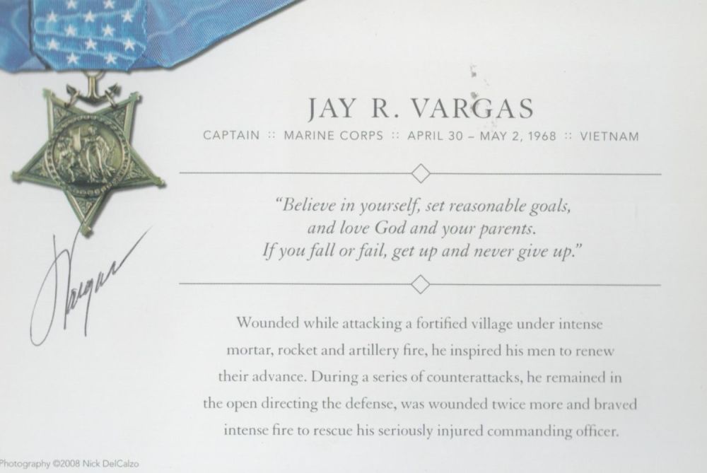 Lot 121: Jay R. Vargas A Medal of Honor commemorative...