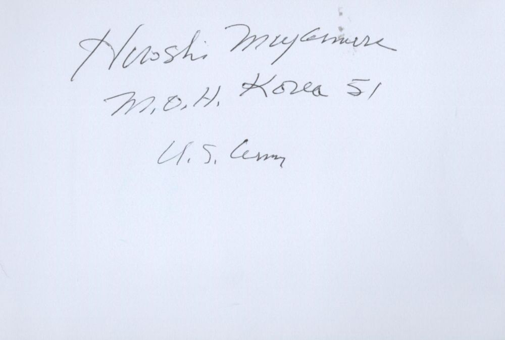 Lot 124: Hiroshi H. Miyamura A white card (measuring 6"x4")...