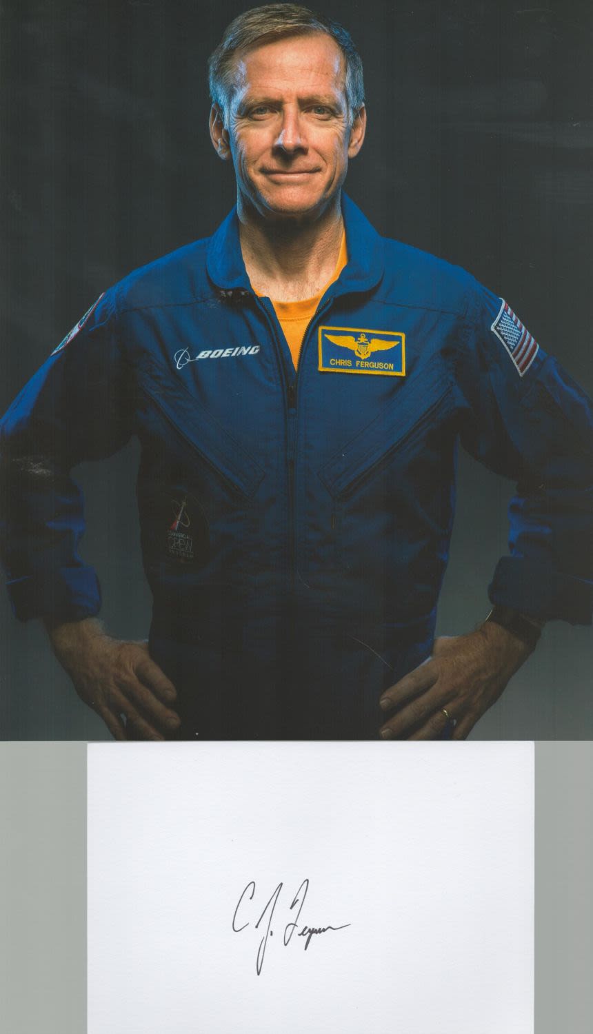 Lot 133: NASA astronaut Christopher J. Ferguson A white card...