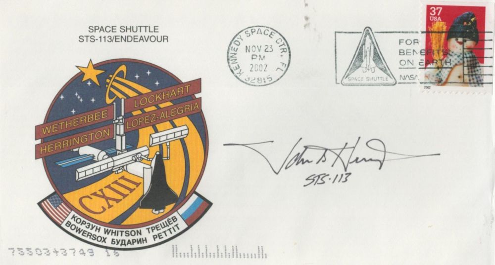Lot 139: NASA astronaut John Herrington A first day cover,...