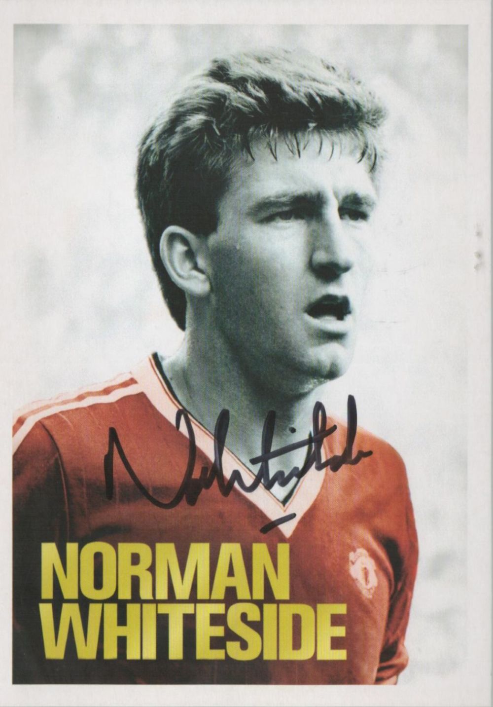 Lot 142: Norman Whiteside A 6"x4" promotional picture nicely signed...