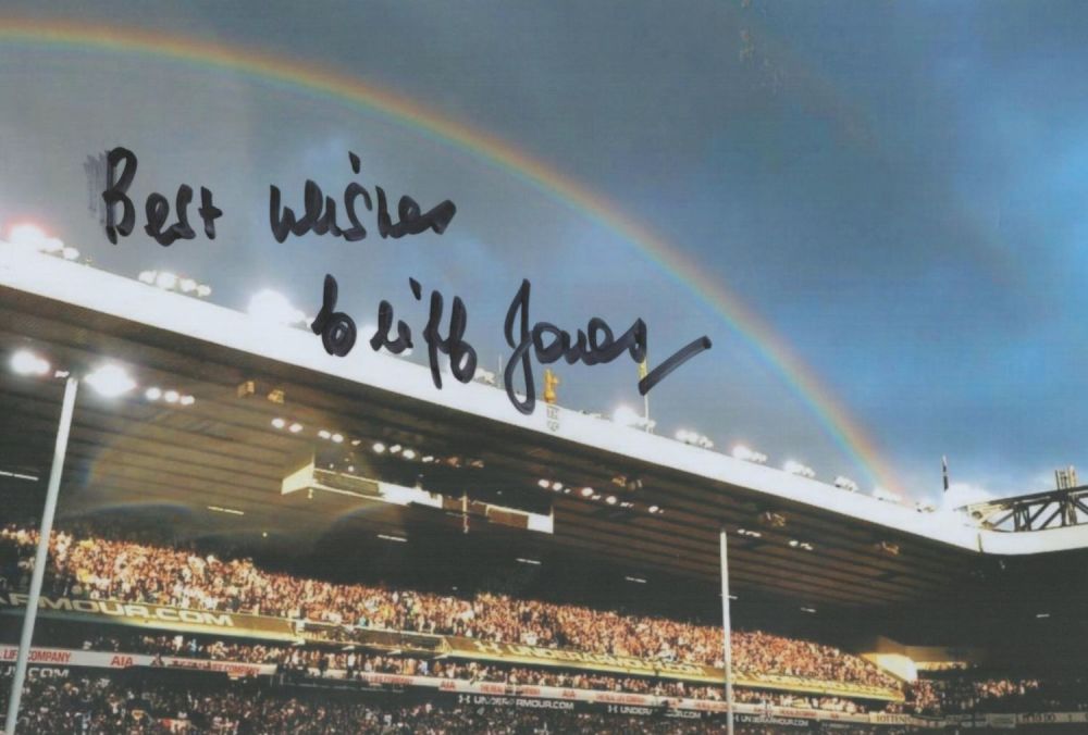 Lot 143: Spurs legend Cliff Jones Colour 6"x4" photograph of...