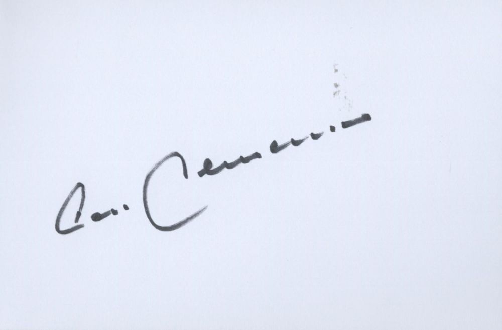 Lot 144: Franz Beckenbauer white card (measuring 6"x4") signed in...