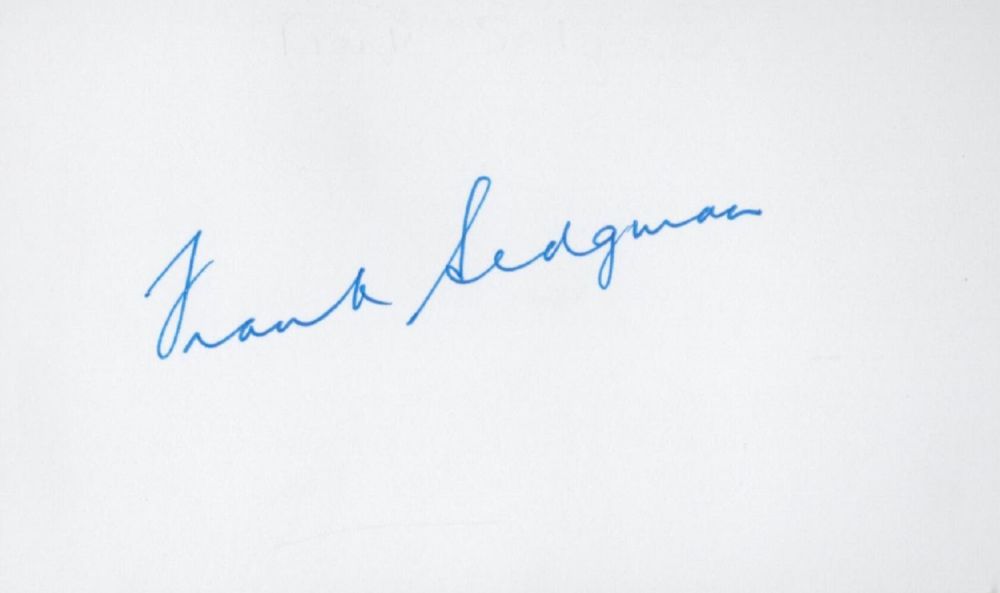 Lot 151: Frank Sedgman white card (measuring 5"x3") signed in...