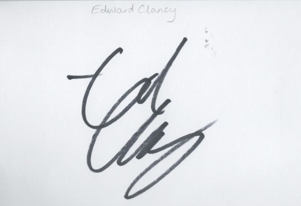 Lot 156: British cyclist Ed Clancy white card (measuring 6"x4")...