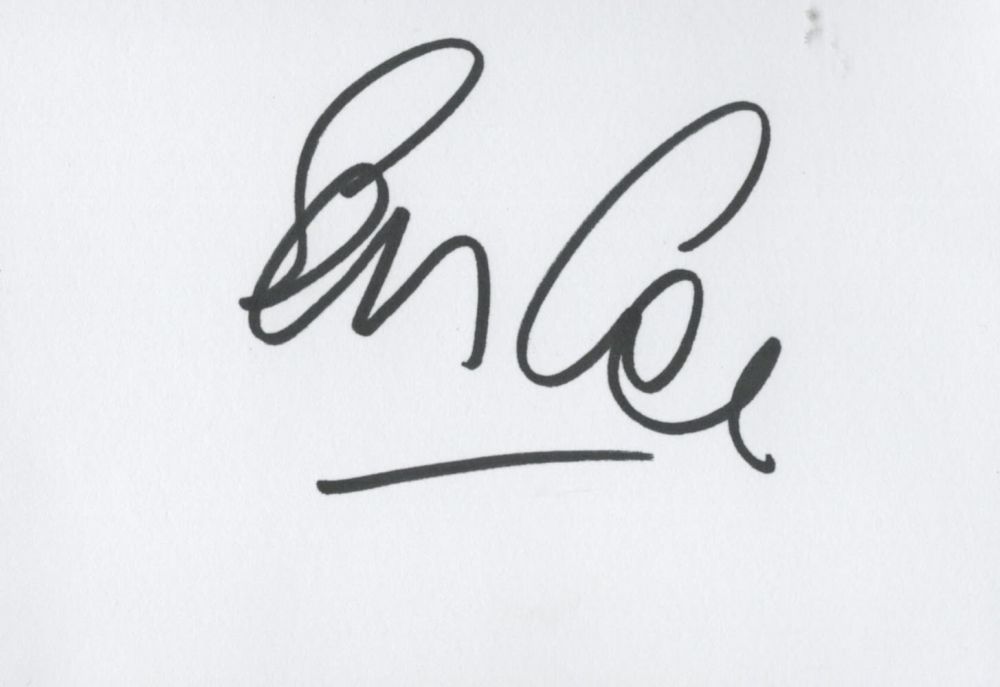 Lot 165: Sebastian Coe white card (measuring approx. 5"x3. 25")...