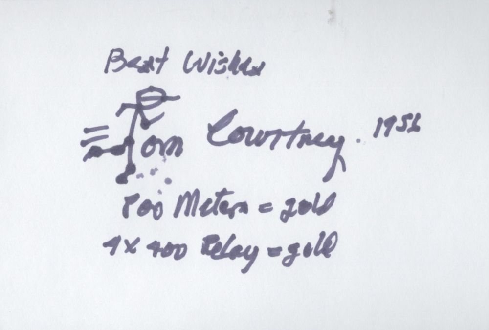Lot 171: Tom Courtney white card (measuring 6"x4") nicely signed...