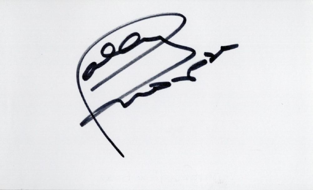 Lot 174: Daley Thompson white card measuring (5"x3") nicely signed...