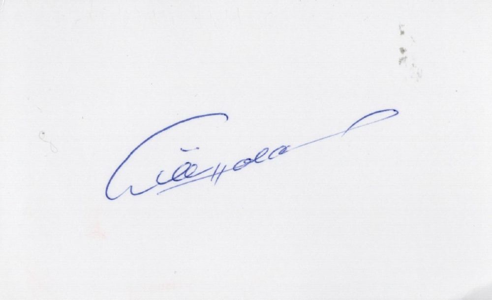 Lot 175: Willi Holdorf white card (measuring 5"x3") signed in...
