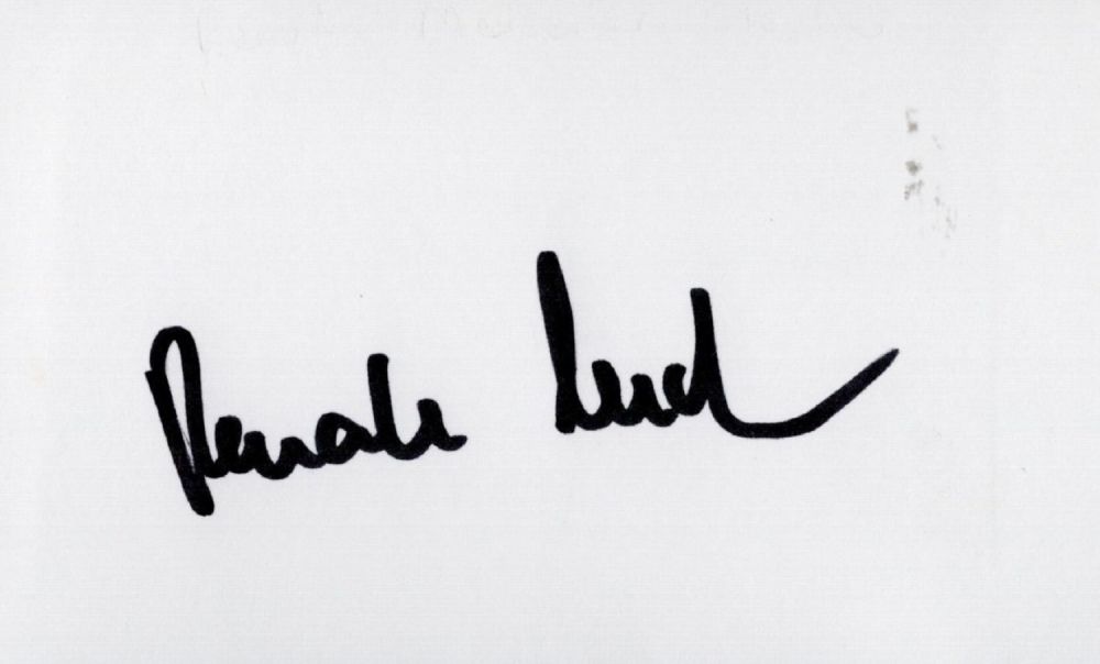 Lot 185: Renate Stecher white card (measuring 5"x3") nicely signed...