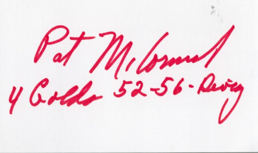 Lot 186: Pat McCormick white card (measuring 5"x3") nicely signed...