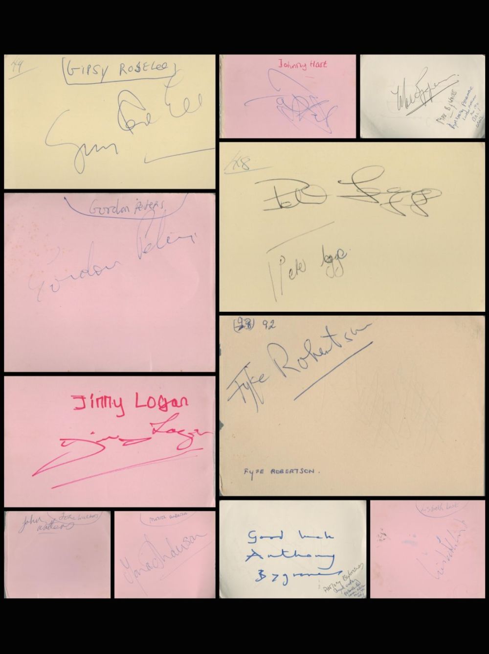 Lot 201: Entertainment collection of signed album pages. Signatures Gordon...