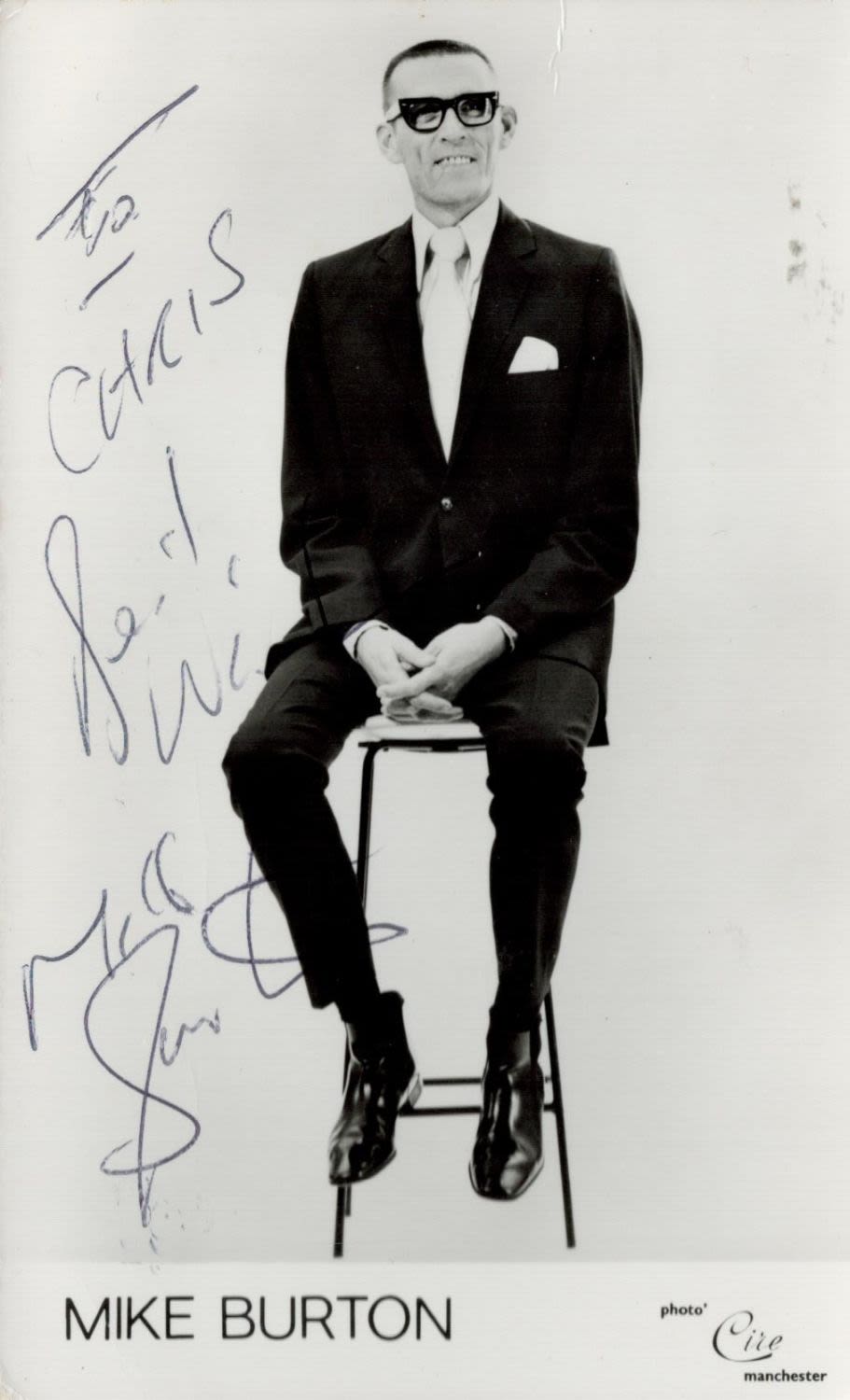 Lot 221: Mike Burton signed 6x4 black and white photo....
