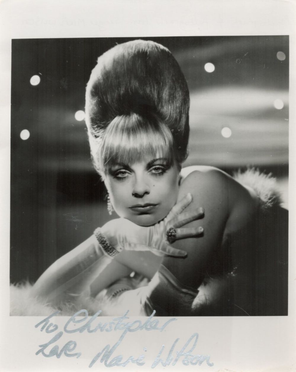Lot 243: Mari Wilson signed 10x8 black and white photo....