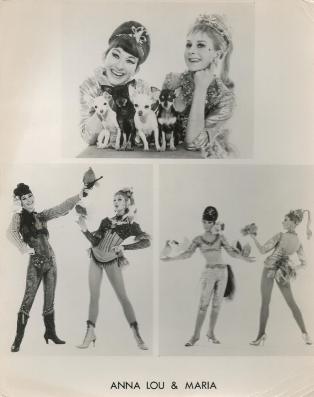Lot 259: Anna Lou and Maria unsigned 10x8 black and...