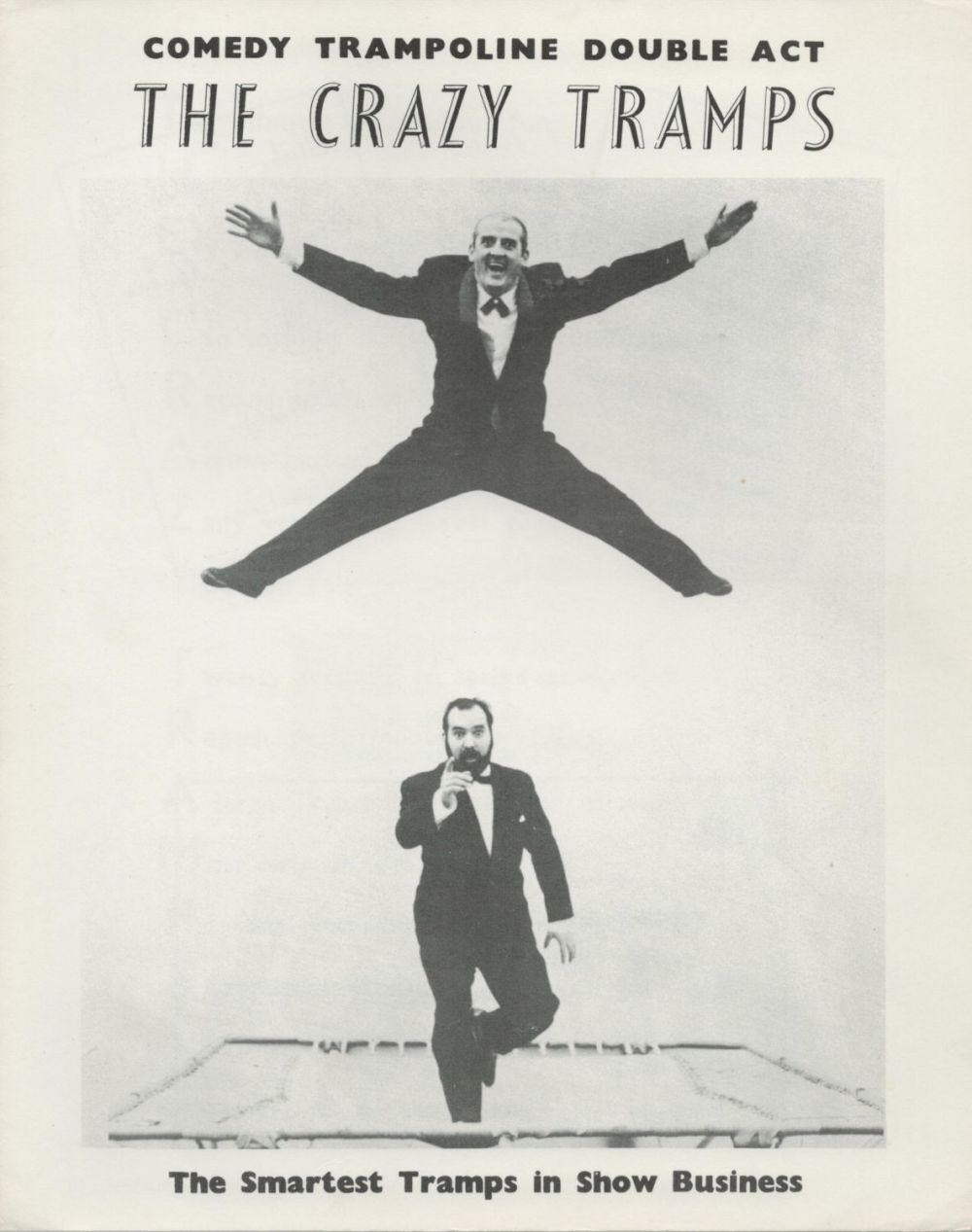 Lot 260: The Crazy Tramps unsigned promo programme. Good condition....