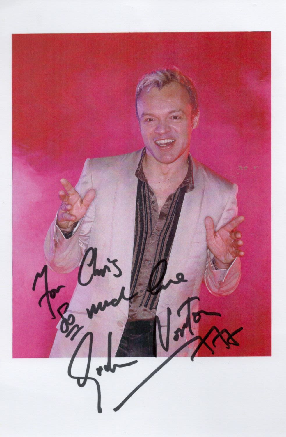 Lot 266: Graham Norton signed 6x8 colour photo. Norton, is...