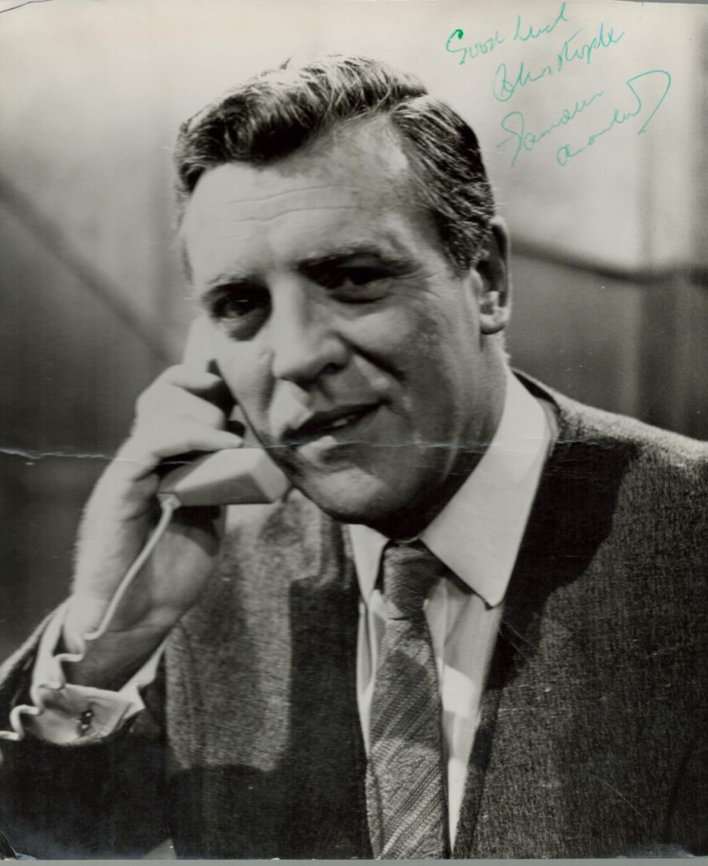 Lot 274: Eamonn Andrews signed 10x8 black and white photo....